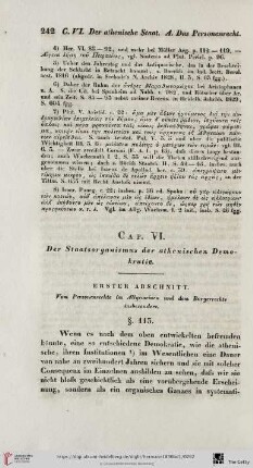 Cap. VI: Der Staatsorganismus der athenischen Demokratie