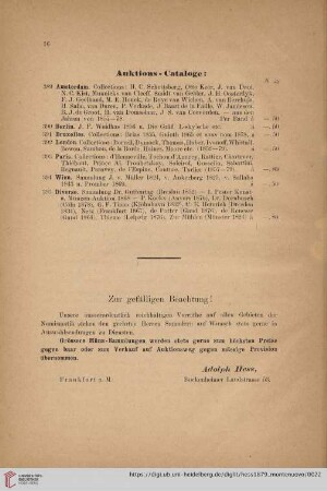 Auktions- Cataloge (Nr. 389-395)