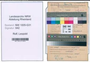 Entnazifizierung Leopold Rolf , geb. 18.12.1897 (Gastwirt)