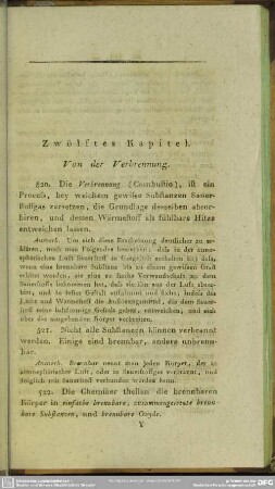 Zwölftes Kapitel. Von der Verbrennung