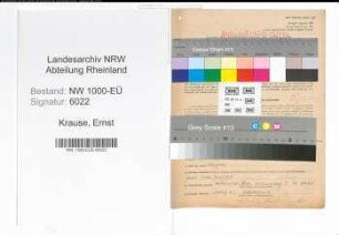 Entnazifizierung Ernst Krause, geb. 30.06.1897 (Kaufmann)