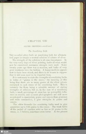 Chapter VIII Silver Printing - continued