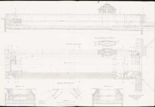 Oder-Spree-Kanal. Obere Schleuse, Fürstenberg/Oder: Kraftsammler und Unterhaupt: Grundriss, Schnitte, Lageplan 1:200, 1:100