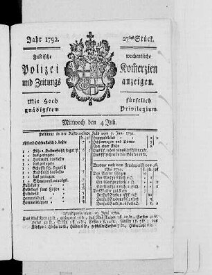 27tes Stück., Ausgabe vom 4. Juli 1792