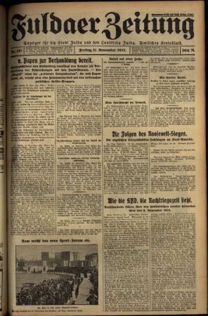 Ausgabe vom Freitag, den 11. November 1932.