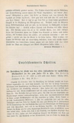 575-585 Empfehlenswerthe Schriften
