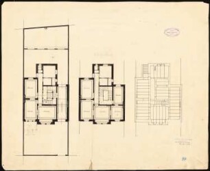 Wohnhaus Schwarzmann, Mainz: Grundrisse 1. und 2. Obergeschoss 1:100
