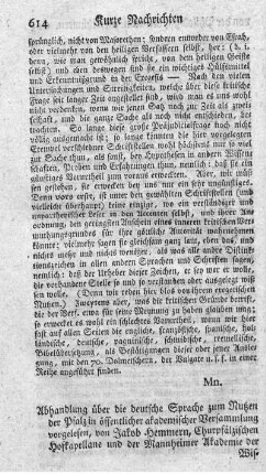 Abhandlung über die deutsche Sprache zum Nutzen der Pfalz.