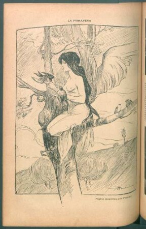 La primavera - Página alegórica por Vaccari - [Dibujo]