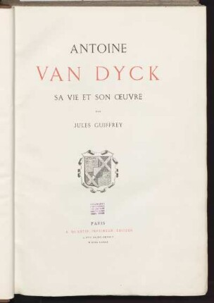 Antoine van Dyck : sa vie et son uvre