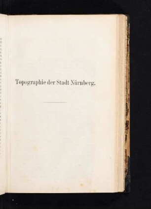 Topographie der Stadt Nürnberg.