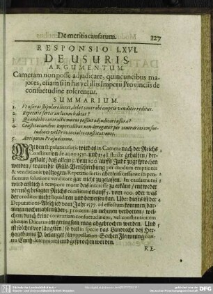 Responsio LXVI. De Usuris