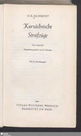 Kursächsische Streifzüge : eine Auswahl