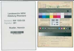 Entnazifizierung Heinrich Mueller , geb. 31.05.1890 (Vorschlosser)