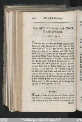 Am ersten Sonntage nach Ostern Quasimodogeniti. 1 Joh. 5, 4-10.