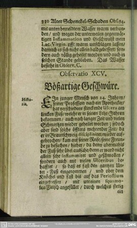 Observatio XCV. Bößartige Geschwüre