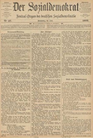 No 27. Donnerstag, 30. Juni. 1881.