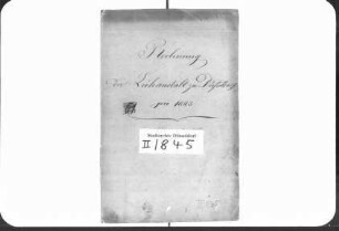 Rechnungen der Leihanstalt für 1843