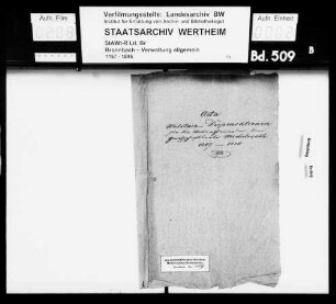 Militär-Dispensation für die Untertanen in dem Grafschaftsorte Michelrieth