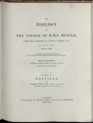 Part V: The Zoology Of The Voyage Of H.M.S. Beagle, Under The Command Of Captain Fitzroy, R.N., During The Years 1832 To 1836. Part V