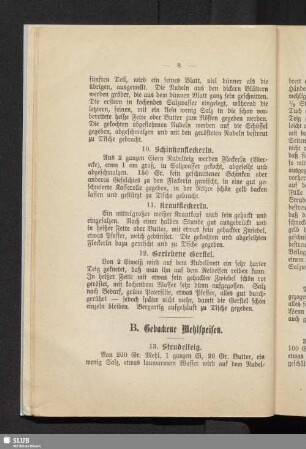 B. Gebackene Mehlspeisen