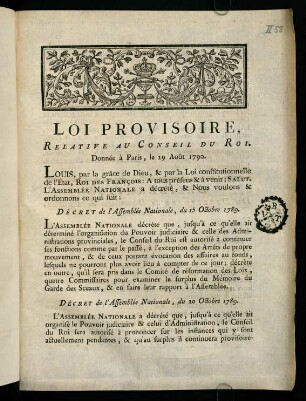 Loi Provisoire...