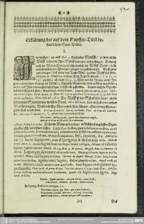 Erklärung der auf dem Kupffer-Titel befindlichen Sinn-Bilder