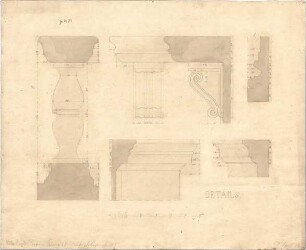 Stegmann, Carl von; Zeichnungen für Publikationen - Architekturglieder (Schnitte, Details)
