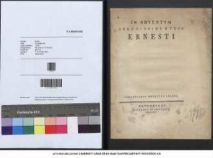 In Adventvm Serenissimi Dvcis Ernesti