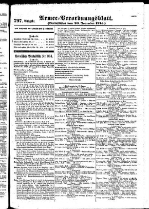 797. Ausgabe. Freitag, 19. November 1915
