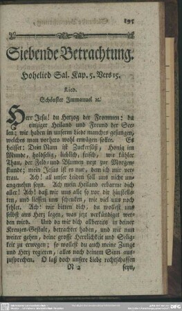 Siebende Betrachtung