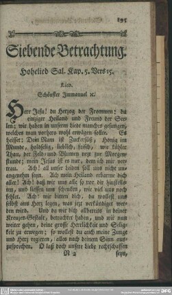 Siebende Betrachtung