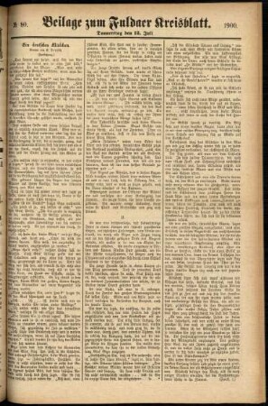 Zweite Ausgabe vom Donnerstag, den 12. Juli 1900.
