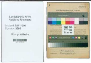Entnazifizierung Wilhelm Klump , geb. 30.03.1879 (Landwirt)