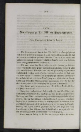 XXXV. Bemerkungen zu Art. 300 des Strafgesetzbuches