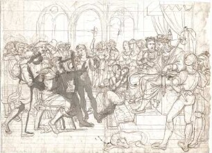 Klenze, Leo von; München; Residenz, Königsbau - Nibelungensäle - Wandgemälde (Ansicht)