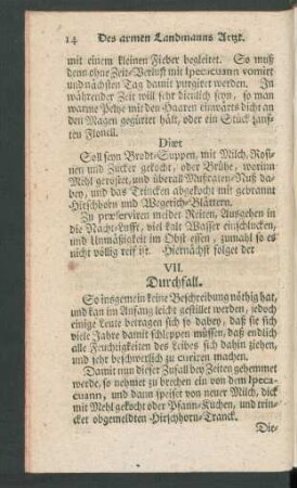 VII. Durchfall