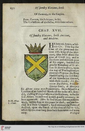 Chap. XVII: Of sundry Blazons, both Ancient, and Modern