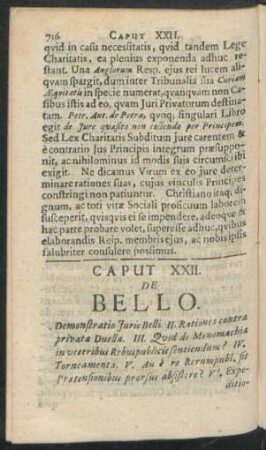 Caput XXII. De Bello