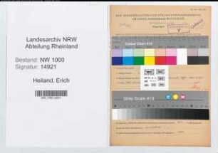 Entnazifizierung Erich Heiland, geb. 30.09.1897 (Bueroangest.)