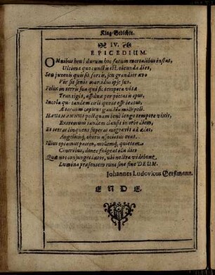 Klag-Gedicht IV. Epicedium