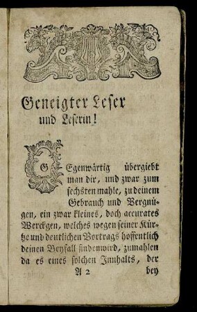 Geneigter Leser und Leserin!