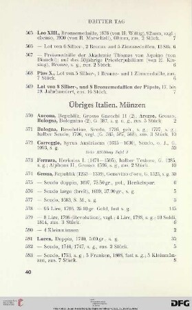 Übriges Italien. Münzen (Nr. 570-725)