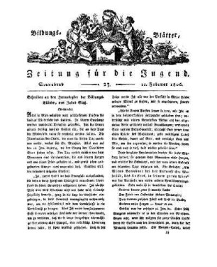 Schreiben an den Herausgeber der Bildungsblätter : (Beschluß)