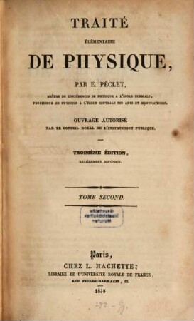 Traite elementaire de physique, 2