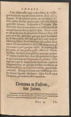 Dominica in Passione, sive Iudica.