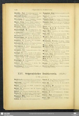XXV. Ostpreußischer Bezirksverein.