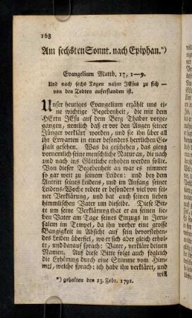 168-178, Am sechsten Sonnt. nach Epiphan.
