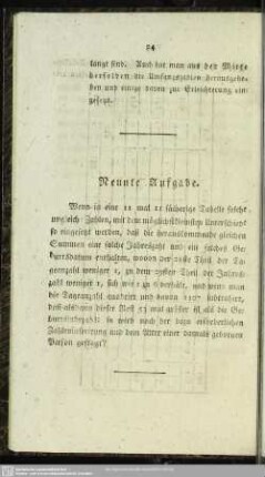 Neunte Aufgabe
