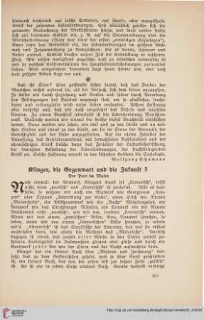 30: Klinger, die Gegenwart und die Zukunft, 5 : der Poet im Maler